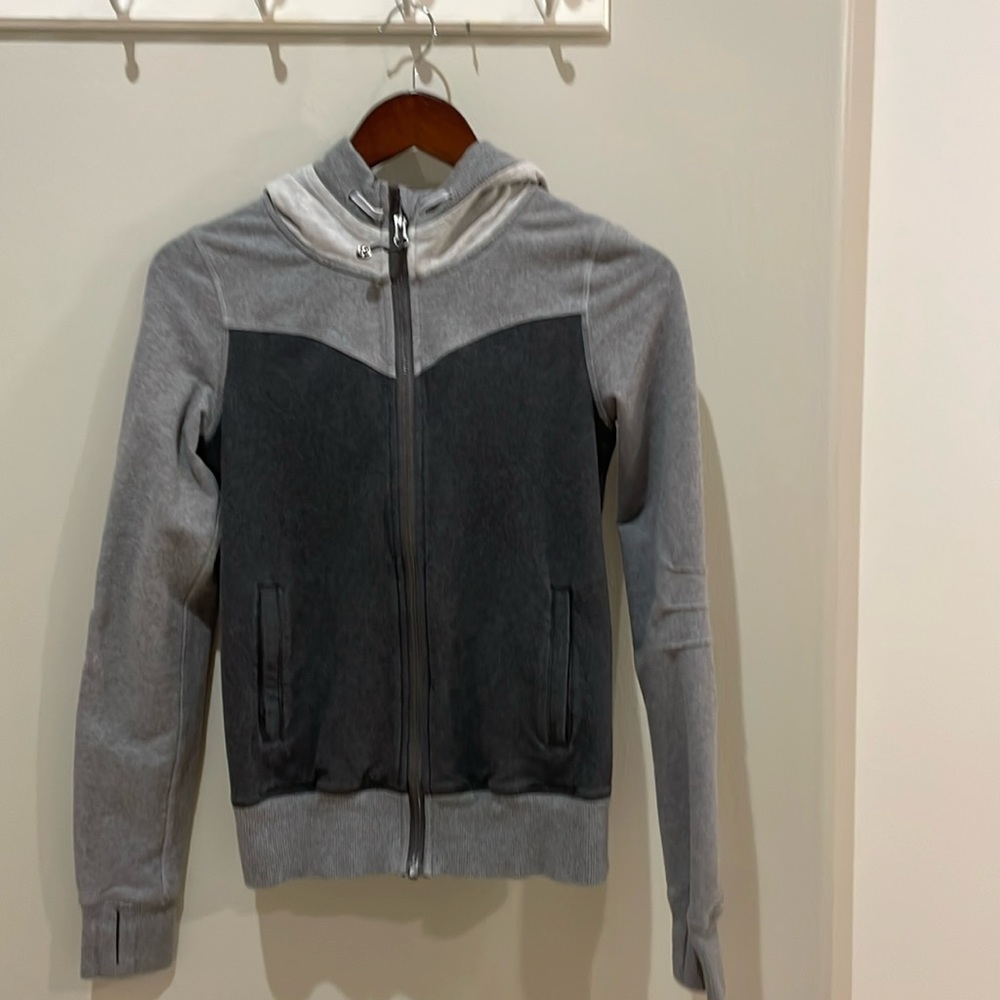 Lululemon, cotton, gray hoodie zip up, size 4